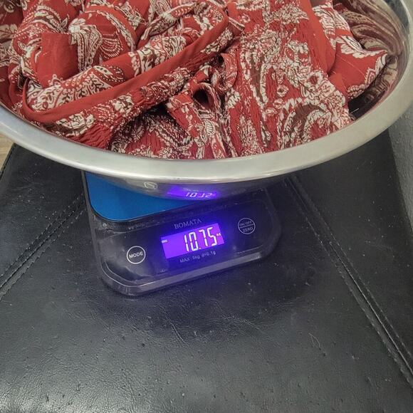 Blue Rain Dress XS Tiered Paisley Boho Chiffon Mini Flowy - Picture 8 of 8